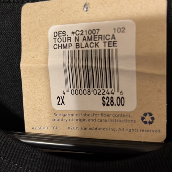 CHAMPION Big C Logo Embroidered Black 2XL Vintage 90s Heavyweight Tee Shirt - Picture 4 of 6